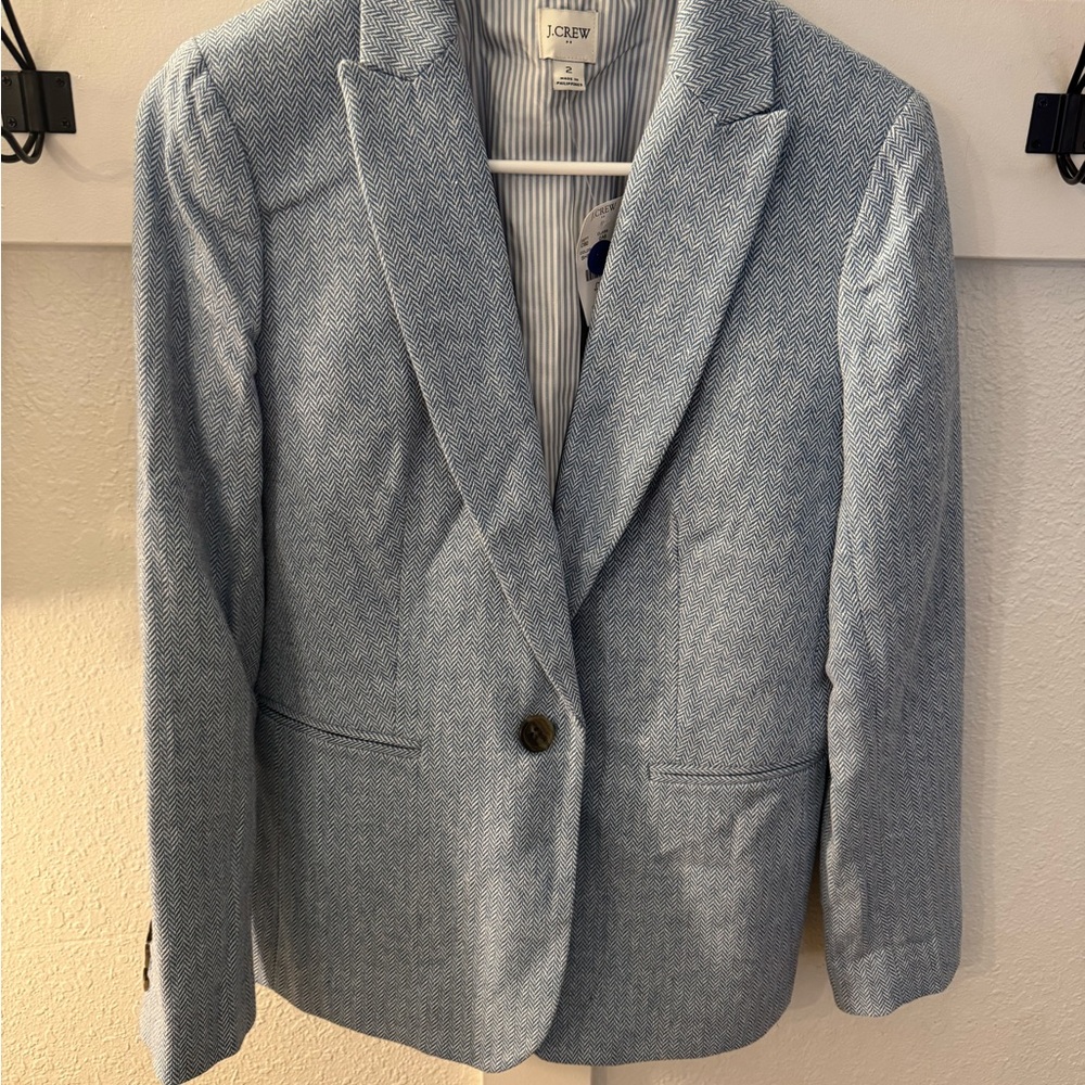 J.Crew Blue Herringbone Blazer